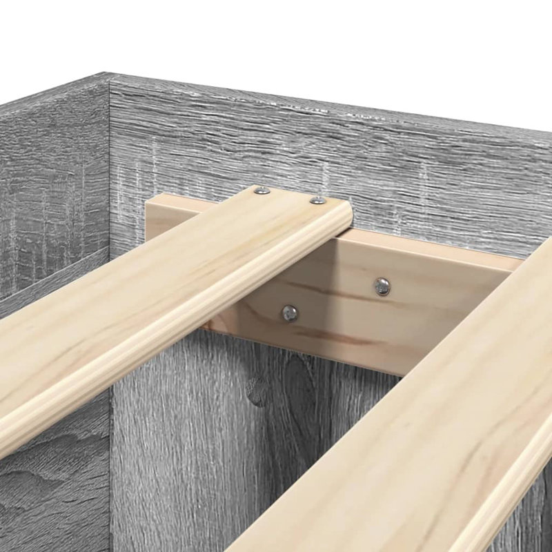 Drawers Bed Frame, 140 x 190cm, Grey Sonoma
