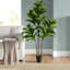 59.1'' Faux Fiddle-Leaf Fig Tree Tree in Cement Pot