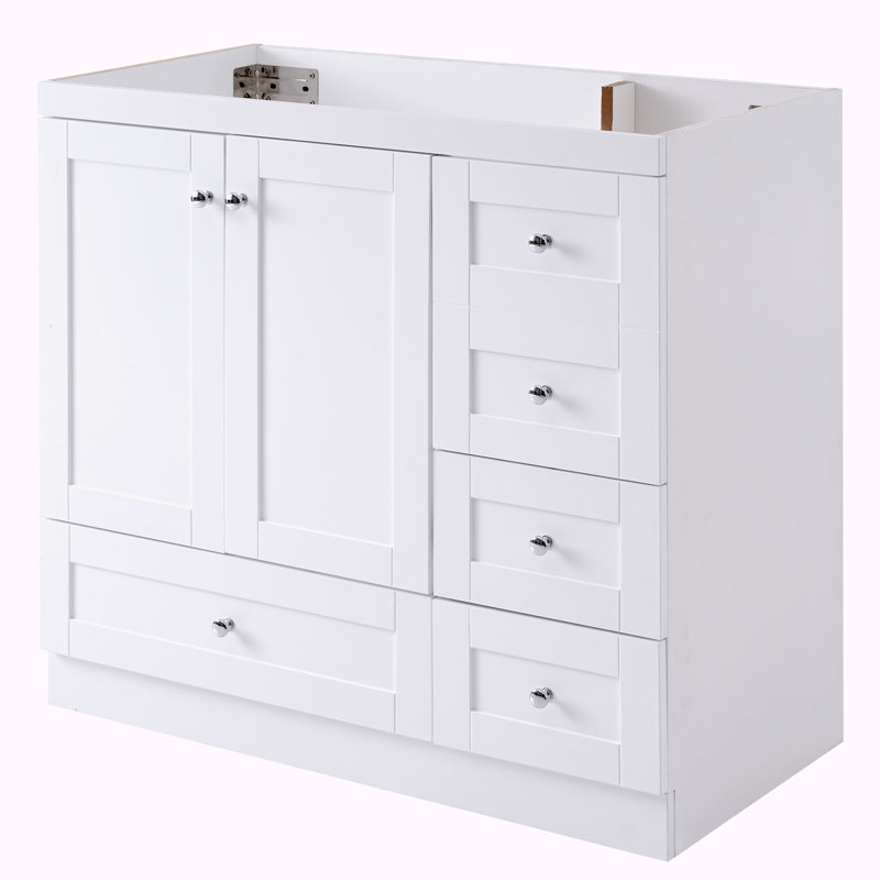 Base de meuble-lavabo simple 35 po seulement, Blanc