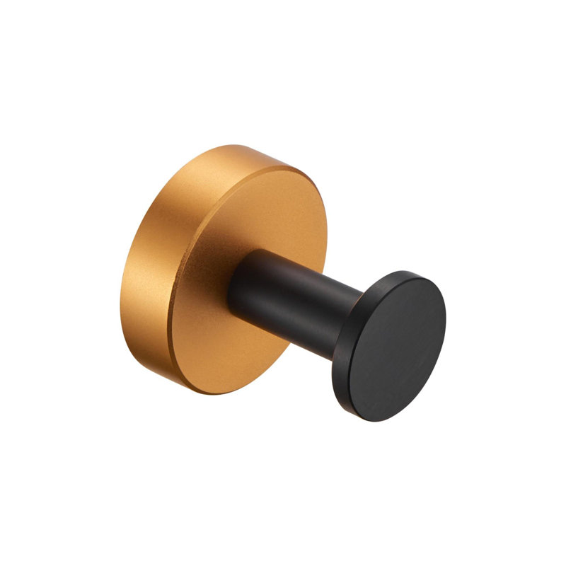 Sturdy and Durable Wall Mounted Bathroom Towel Hooks, Black/Gold