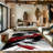 Galaxy Series Abrstract Black/Gray/Ivory/Beige Area Rug-2087037088