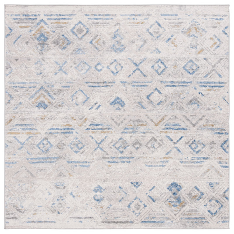 Palma Performance Geometric Rug, Square 6'7"