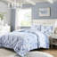Housse de couette simple / simple TG avec rayures florales rétro, microfibre, lavable à la machine, 2 taies décoratives en microfibre et rayé TG