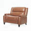 Fauteuil inclinable manuel en similicuir avec porte-gobelets et dossier réglable, pieds en bois massif-1468153118