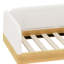 Lit plateforme tapissier avec garde-corps et sacs de rangement