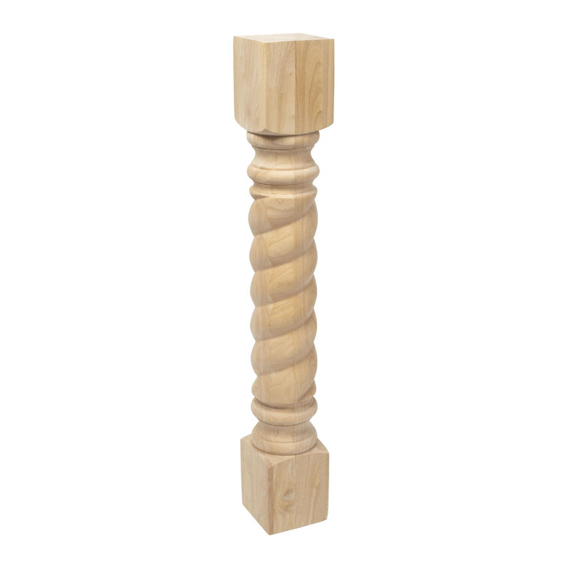 Pieds de poteau de coin Bodhid, H 35,25 po x l 5 po x P 5 po, Bois franc