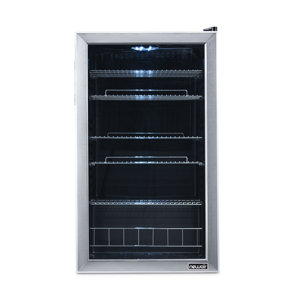 Newair 126 Can Freestanding Beverage Fridge in Stainless Steel with Adjustable Shelves