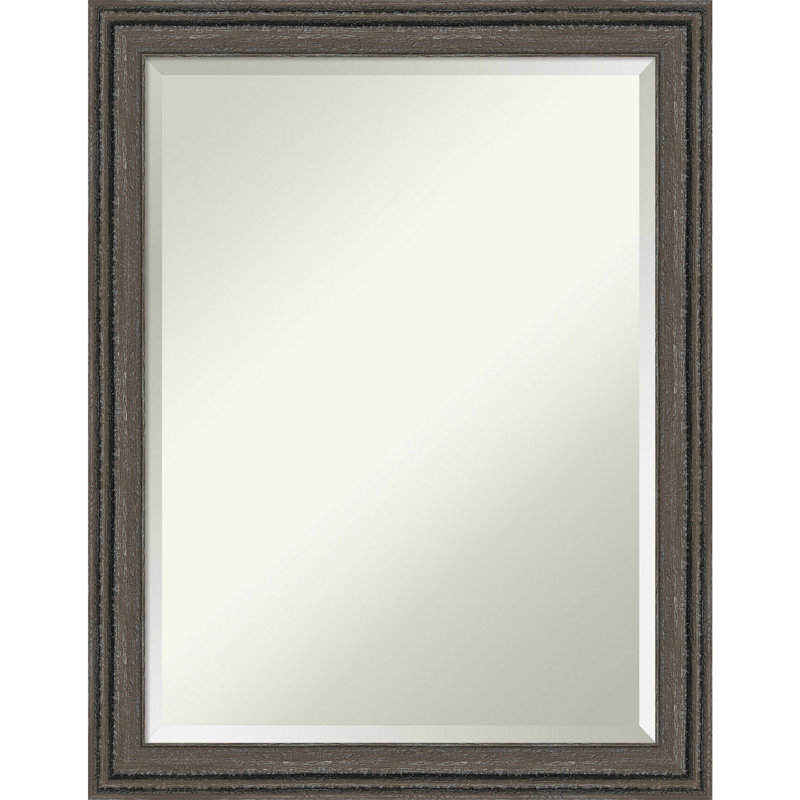 Hauck Solid Wood Rectangle Wall Mirror, Blue, 27.5" x 21.5"