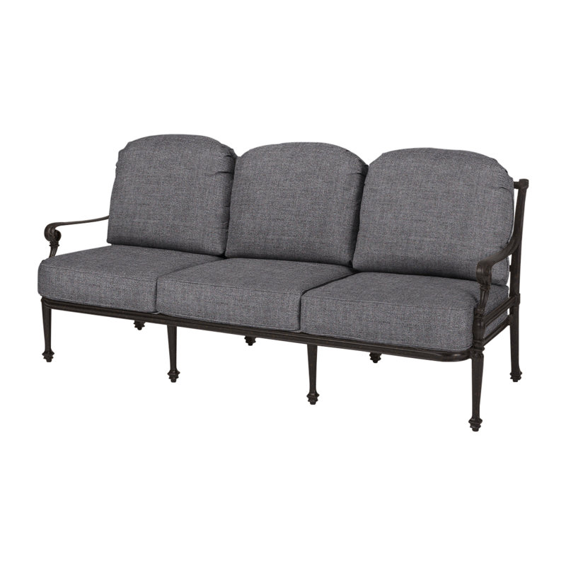 Grand Terrace Sofa with Sunbrella Cushions, Cast Slate Sunbrella® Plainweave, Desert Bronze