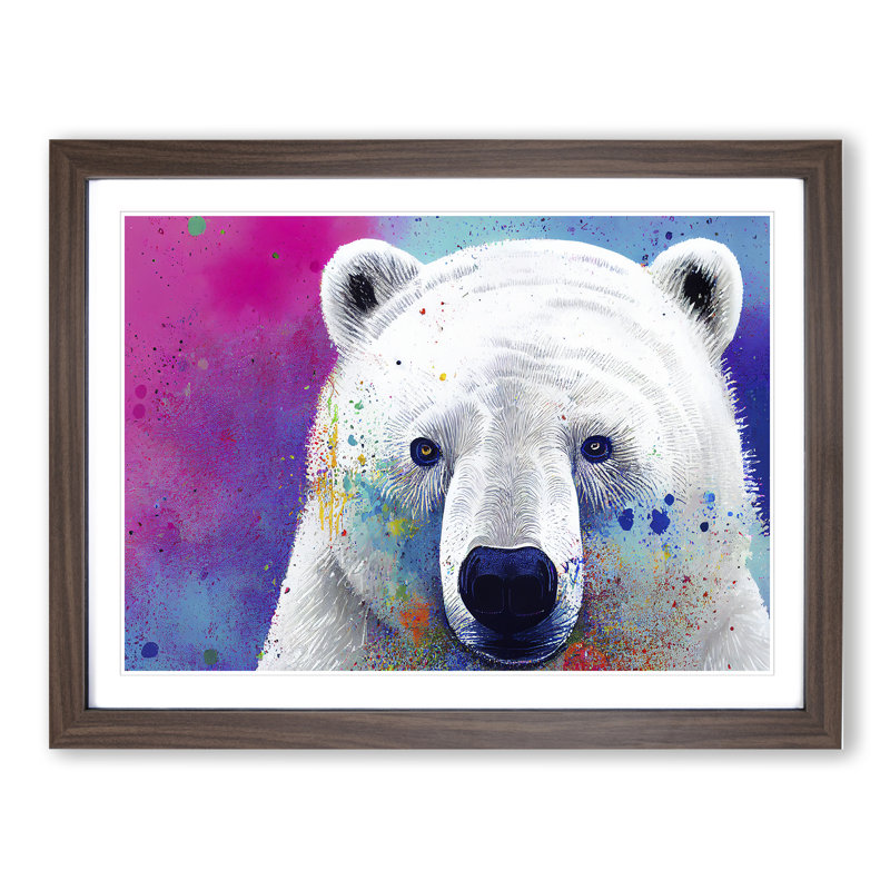 Polar Bear Splash - Single Picture Frame Print