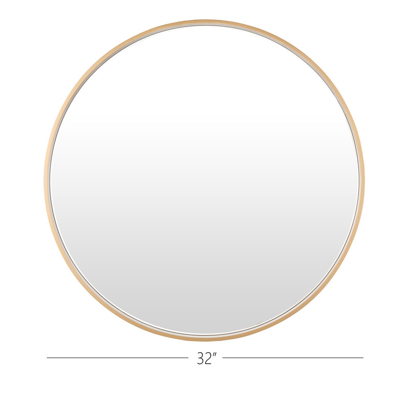 Miroir de salle de bain rond, Or, 32 po x 32 po