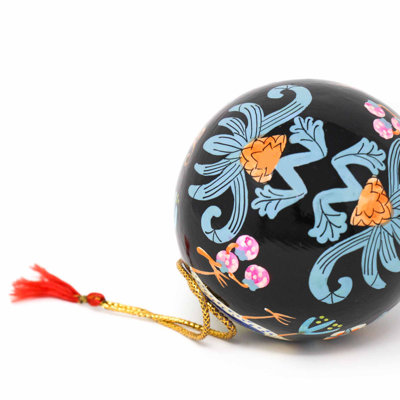 3'' Handmade Wood Ball Ornament