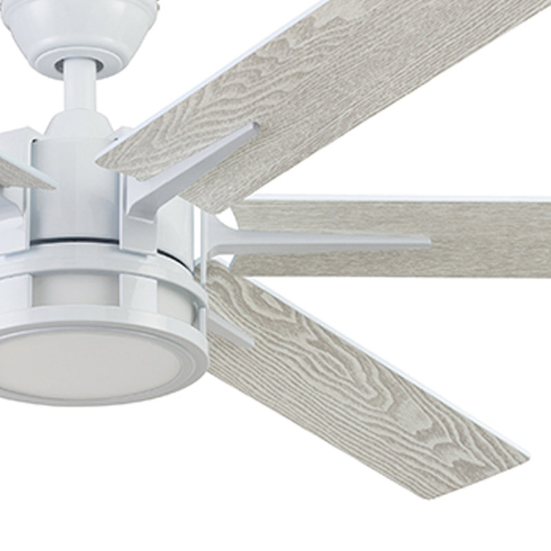 Bright White 56-Inch Ceiling Fan with LED Light and Remote
