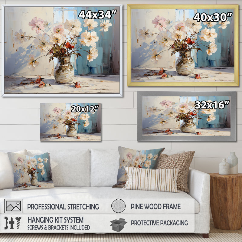 Reproduction d'art sur toile, géraniums roses, nature morte III, Toile tendue, 30" H x 40" W