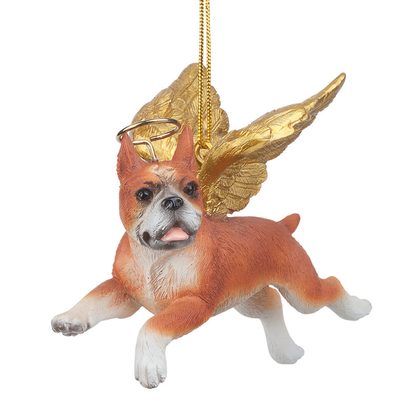 Ornement ange d'honneur avec chien Boxer