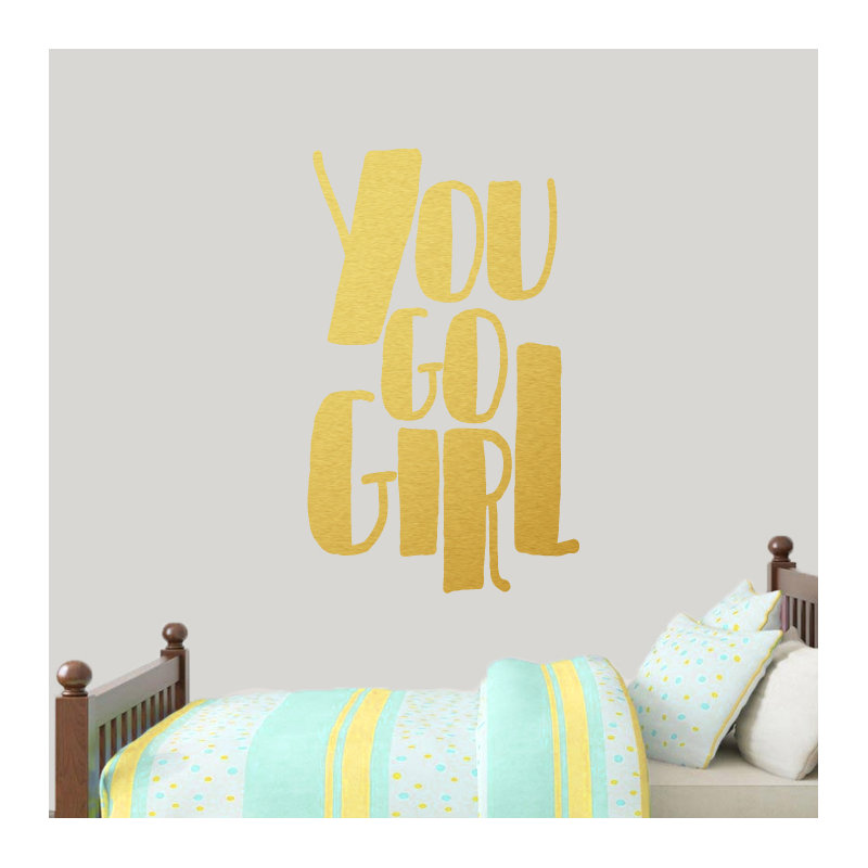 Décalcomanie murale "you go fille", Or
