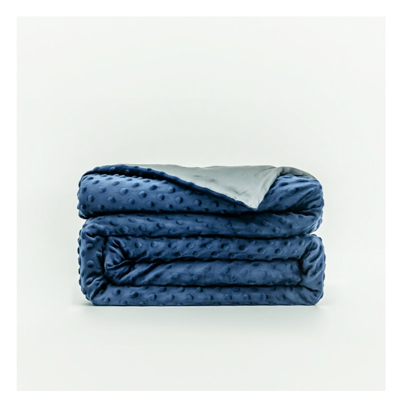 Housse de couette amovible Minky Dot pour couverture lestée bleu marine / gris, l 60 po x L 80 po