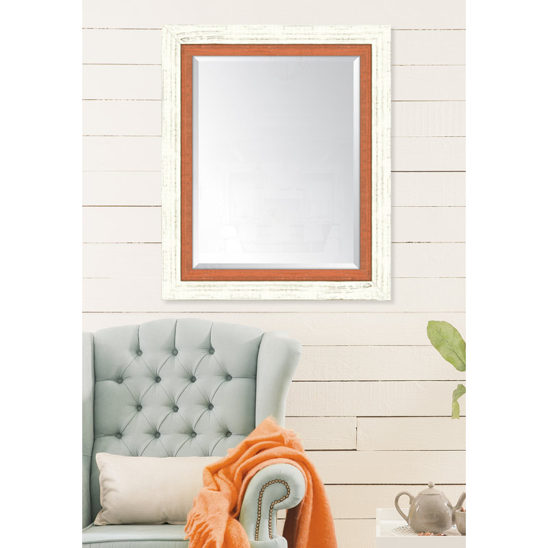 Chilhowie Wood Flat Wall Mirror, 36" H x 30" W, Orange