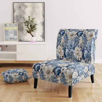 Rustic Victorian Brocade Victorian Pattern - Upholstered Floral Accent Chair Cottage Side Chair