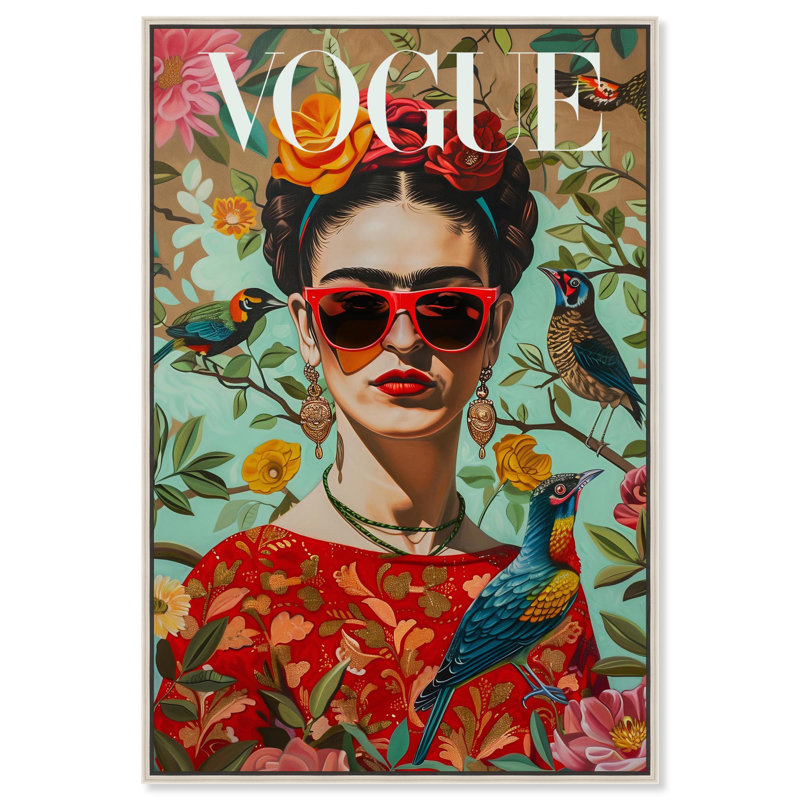 «Birds and Icon», toile par Art Remedy, Noir, H 16 po x l 11 po, Cadre flottant