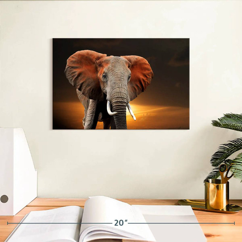 Kenyan Elephant, 8" H x 12" W