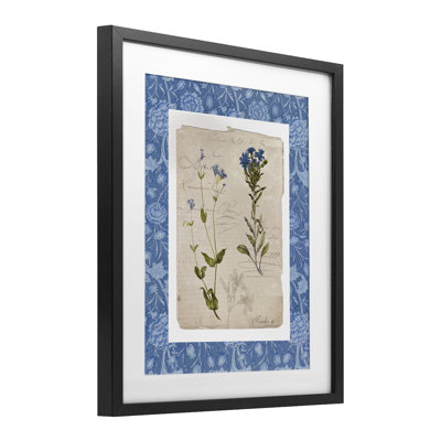 «Blue Vintage Botanicals», reproduction encadrée sous verre, conception de Livi Finn