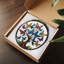 Papillons sur des panneaux de vitrail arbre de vie Suncatcher pour décor de fenêtre-129205937