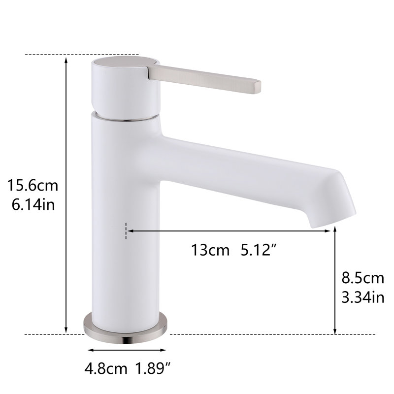 Robinet de salle de bain à un trou, Blanc