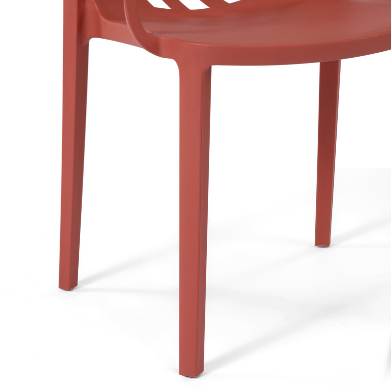 Chaise de salle à manger d'extérieur empilable (ensemble de 2), Rouge