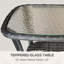 Table d'appoint en osier avec plateau en verre