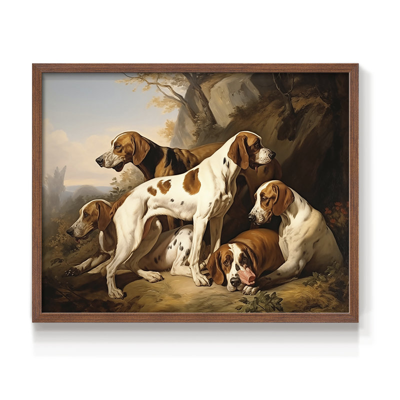 Faune, série CII, reproduction encadrée, Noyer, H 16 po x l 20 po