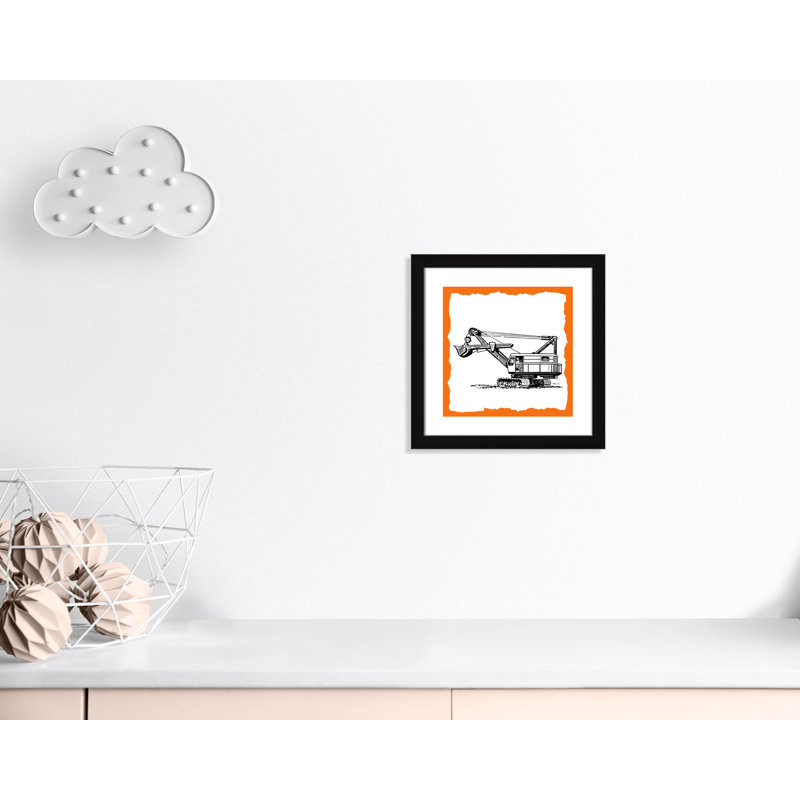 Avertissement 3 enfants, impression sur papier, H 18 po x l 18 po x P 0,63 po, Cadre noir