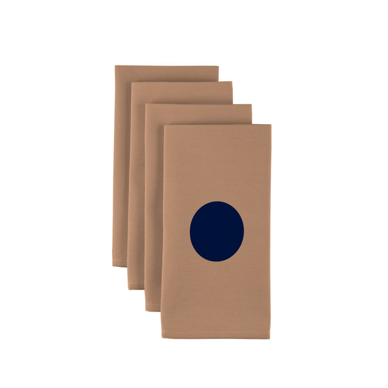 Polyester Geometric Square Napkin, Tan