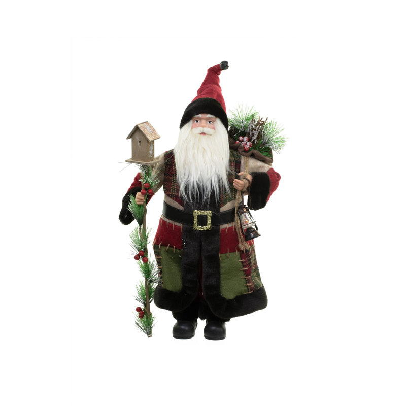 Père Noël debout sur la forêt, Rouge