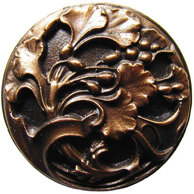 Florid Leaves 1.375" Diameter Circle Knob