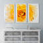 « yellow fleur abstract », ensemble de 3 reproductions d’art encadrées-20445444