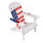 36.1'' H American Flag Outdoor Wood Adirondack Chair, Patriotic Solid Wood Patio Lounge Chair