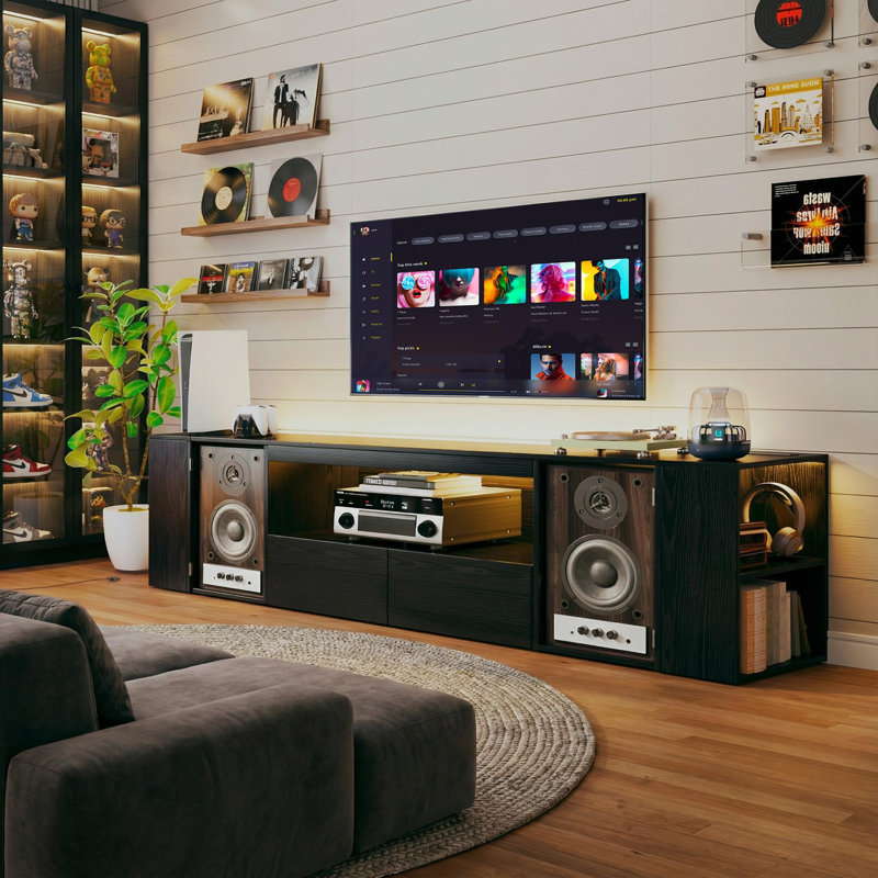 Modern Tv Stand With Storage For Tvs Up To 75"