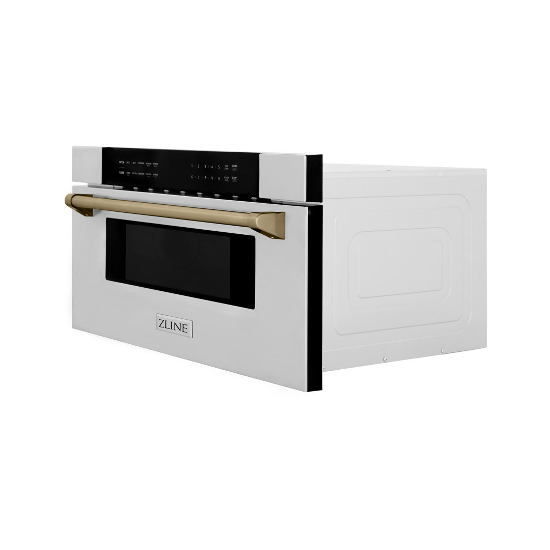 ZLINE Autograph 30 in. Built-In Microwave Drawer in Stainless Steel with Accents ZLINE Accent 