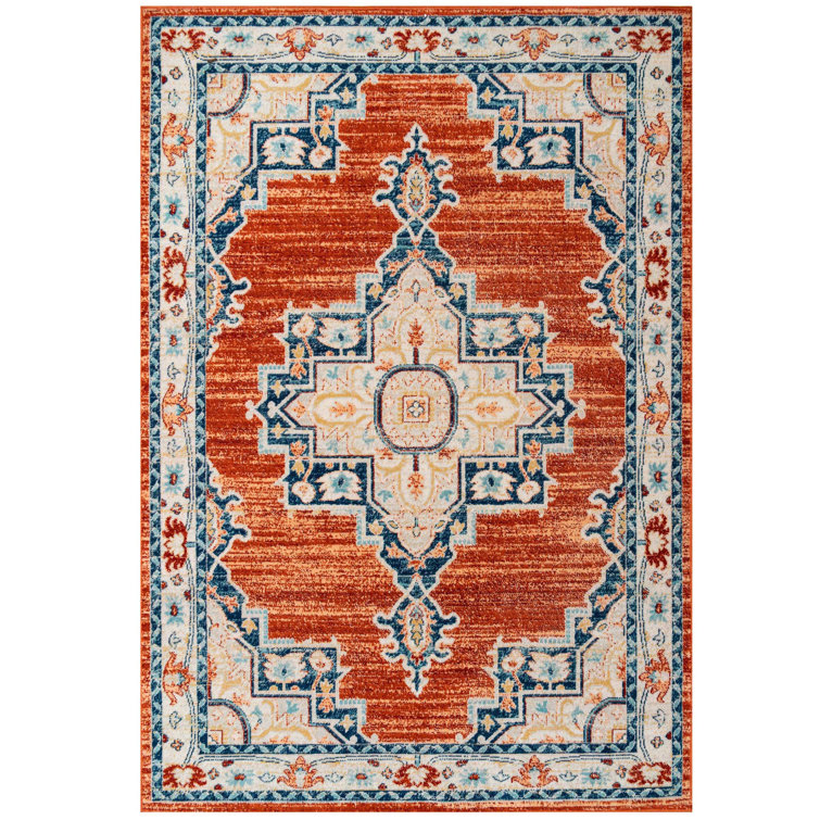 Orange Oriental Power Loom Rug