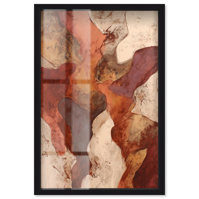 «Warmth of the Earth III Shadowbox», art mural brun par Art Remedy, cadre noir, 11 x 16