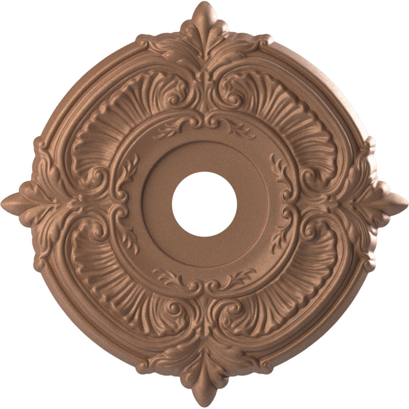 Attica Thermoformed PVC Ceiling Medallion, Metallic Vintage Gold, 19" H x 19" W x 1" D