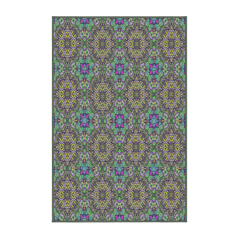 Damask Indoor Rug, Rectangle 5' x 7'