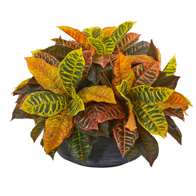 17'' Faux Foliage Plant in Earthenware Planter