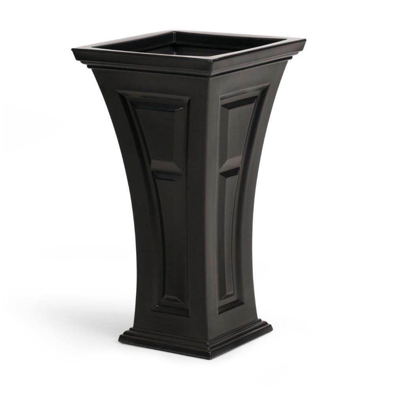 Tall Black Self-Watering Outdoor Planter Set
