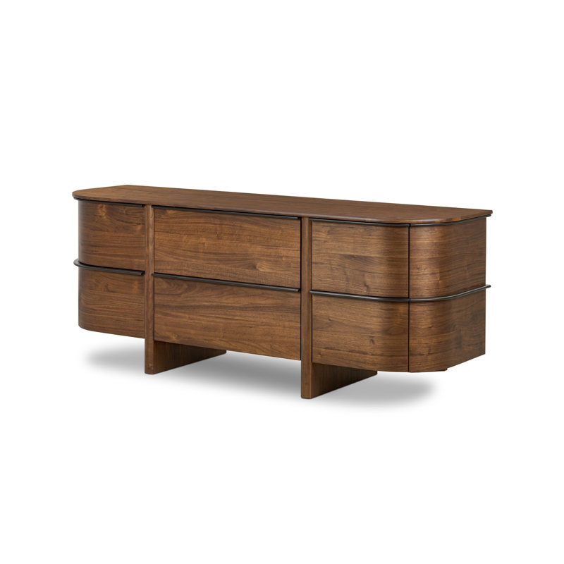 Theo 6 Drawer Dresser-Dark Brown Walnut Veneer
