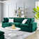 Commix Down Filled Overstuffed Performance Velvet 3-Seater Sofa In Green