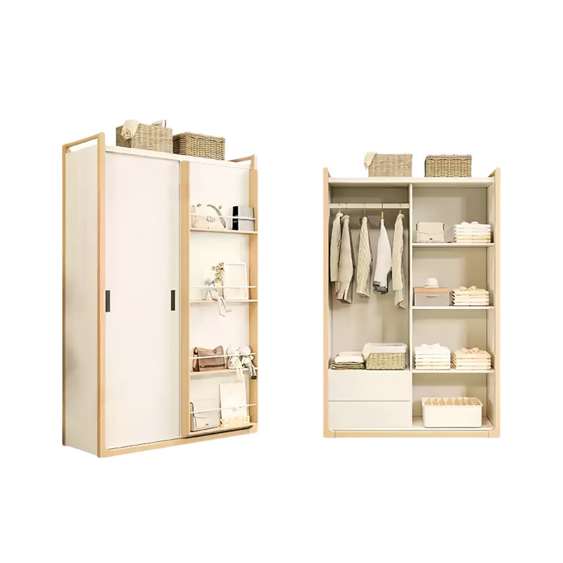 Garde-robe simple de couleur unie, H 79 po x l 47 po x P 24 po, Blanc