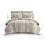 Ensemble d'édredon en coton 3 pièces avec rayures et garniture jacquard-107439121-107439123