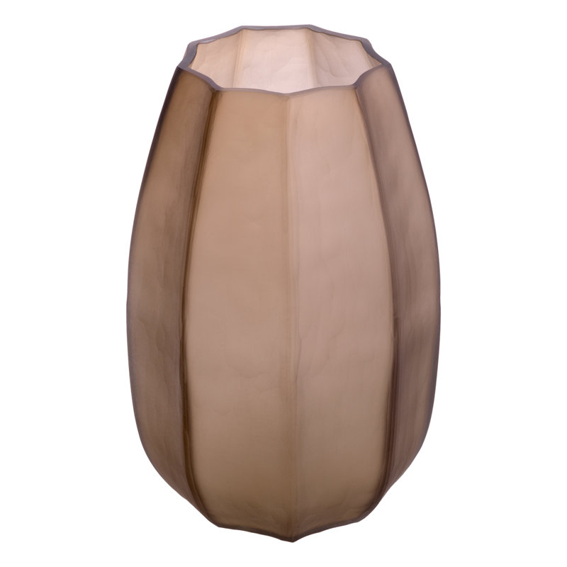 Tiara Handmade Handblown Glass Jar, Brown, 15.16" H x 7.09" W x 7.09" D